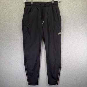 Legends Carson Jogger Pants Mens Medium Black Nylon Stretch Zip Gym Athletic